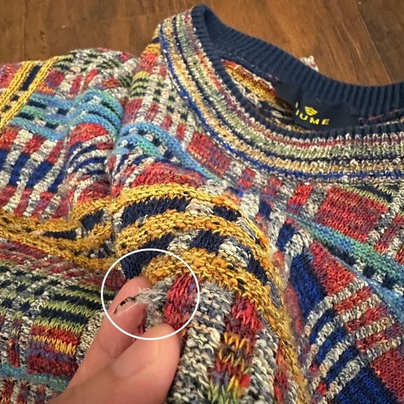 VINTAGE FIUME Long Slevee Multicolor Plaid Knit Pullover Sweater - Picture 3 of 10